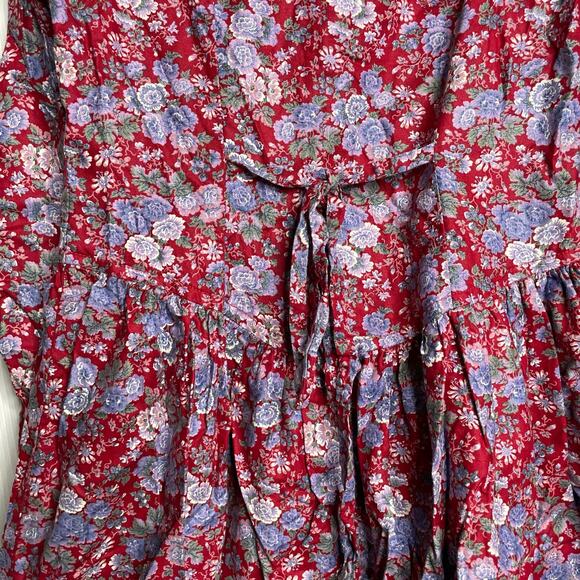Gunne Sax by Jessica McClintock Girl's Victorian Prairie Dress Red Floral Size 7 - Picture 6 of 12